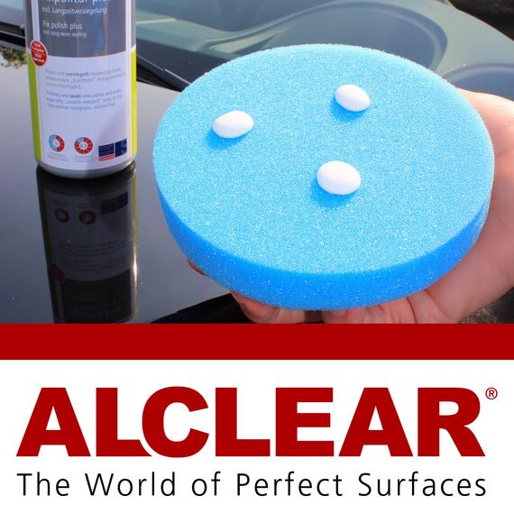 ALCLEAR 5713050M Handpolierschwamm – Polierschwamm Auto für Lackpflege & Versiegelung – weiches Pad zum Auftragen von Politur & Wachs – lackschonend, waschbar & wiederverwendbar – Made in Germany
