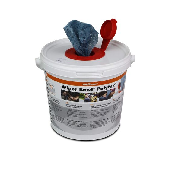 6x ZVG Wiper Bowl Polytex feuchte Reinigungstücher im Spender-Eimer - Polypropylen Waschtücher - Tücher 25 x 25 cm Werkstatt Gewerbe Auto KFZ Motorrad und Haushalt, Aloe Vera
