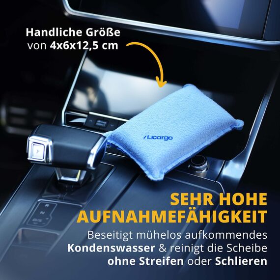 LICARGO® 3-teiliges Winter Set - Mikrofaser Scheibenschwamm & Eiskratzer mit Messingklinge & Luftentfeuchter Auto 1kg