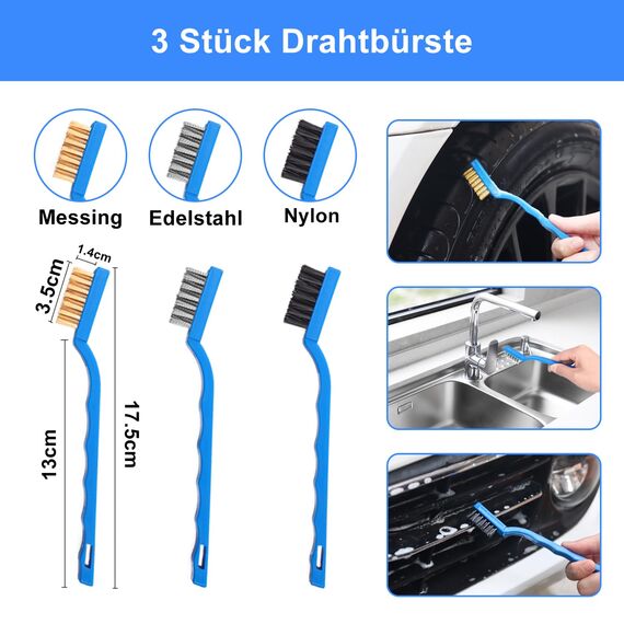 26 teiliges Auto reinigungsset,Auto Waschen Pflegebürsten Set Innenraum Pflegeset, Auto Reinigungsset Windschutzscheiben Reinigungswerkzeug, professionelles Autopflegeset waschbürsten Set für Innen