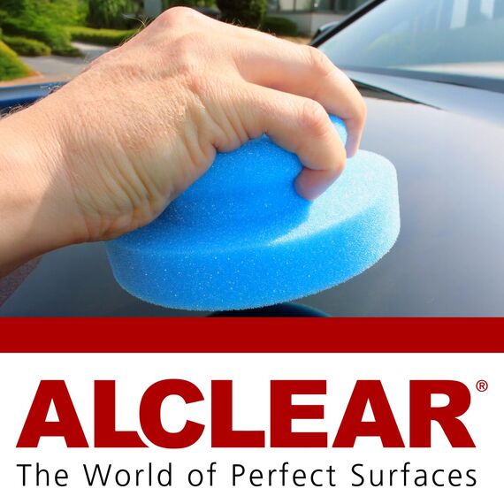 ALCLEAR 5713050M Handpolierschwamm – Polierschwamm Auto für Lackpflege & Versiegelung – weiches Pad zum Auftragen von Politur & Wachs – lackschonend, waschbar & wiederverwendbar – Made in Germany