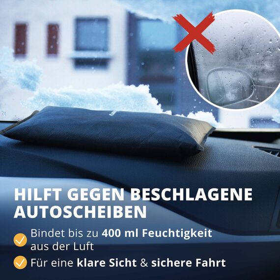 LICARGO® 3-teiliges Winter Set - Mikrofaser Scheibenschwamm & Eiskratzer mit Messingklinge & Luftentfeuchter Auto 1kg
