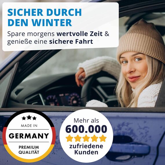 LICARGO Eiskratzer mit Messingklinge & Scheibenschwamm - kratzt schnell & mühelos - langlebiger Eiskratzer Auto Messing Scheibenkratzer Auto
