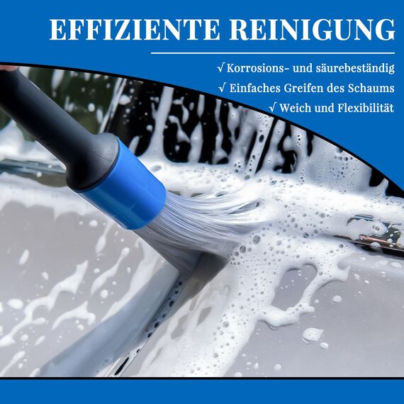 bemece 5 Stück Reinigung Pinsel Auto, Auto Detailingbürste, Nass und Trocken, Auto Reinigungspinsel Für Reinigung von Auto innen, Emblemen, Lüftungsschlitzen