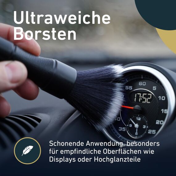 Aurum-Performance® Detailing Pinsel Auto 2er Set ultraweich - KFZ Reinigungspinsel zur professionellen Autopflege Innen & Außen - Car Detail Brush, Innenraum Reinigung, PKW Waschpinsel Ultrasoft