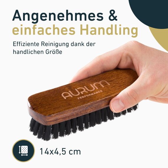 Aurum-Performance® Textilbürste Auto gegen Schmutz, Flecken & Tierhaare - Polster-Bürste für Textil, Polster, Alcantara, Teppich, Autositze - Kleiderbürste, Teppichbürste, Cabrio Reinigungsbürste