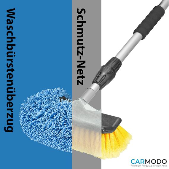 CARMODO® Mr.BOB Premium SB Waschbürstenüberzug + CARMODO Premium Trockentuch 60x40cm | Mikrofaser Autoschwamm Trockentuch Brush Cover