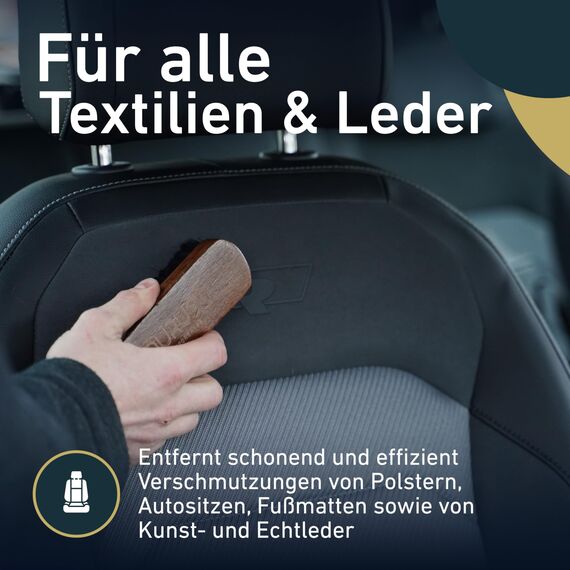 Aurum-Performance® Textilbürste Auto gegen Schmutz, Flecken & Tierhaare - Polster-Bürste für Textil, Polster, Alcantara, Teppich, Autositze - Kleiderbürste, Teppichbürste, Cabrio Reinigungsbürste