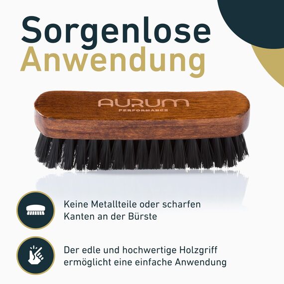 Aurum-Performance® Textilbürste Auto gegen Schmutz, Flecken & Tierhaare - Polster-Bürste für Textil, Polster, Alcantara, Teppich, Autositze - Kleiderbürste, Teppichbürste, Cabrio Reinigungsbürste
