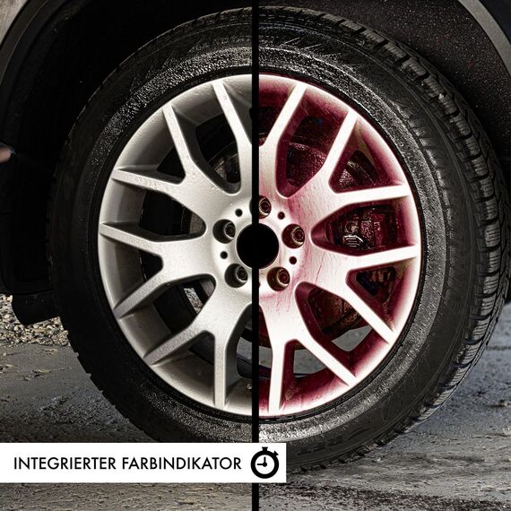 GENTLEMONKEYS Profi Felgenreiniger (1000ml) • Stahl- & Alufelgen Reiniger mit Farbumschlag & Hafteffekt • Säurefrei & pH-neutral • Felgenspray wirkt sofort, reinigt Auto & Motorrad in Minuten