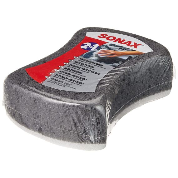 SONAX MultiSchwamm (1 Stück) besonders saugstarker Alleskönner für die Autoreinigung | AR-Nr. 04280000 (Packung mit 2)