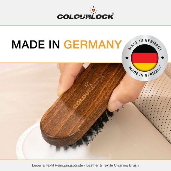 COLOURLOCK Textil- und Lederbürste klein in braun für die schonende Reinigung von Glattleder, Rauleder, Kunstleder und Textilien