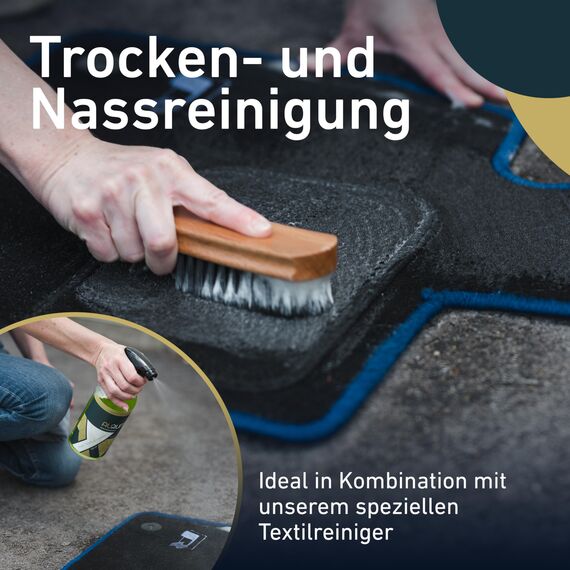 Aurum-Performance® Textilbürste Auto gegen Schmutz, Flecken & Tierhaare - Polster-Bürste für Textil, Polster, Alcantara, Teppich, Autositze - Kleiderbürste, Teppichbürste, Cabrio Reinigungsbürste