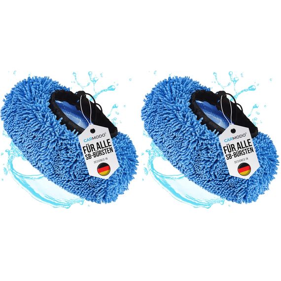CARMODO® Mr.BOB Premium Waschbürstenüberzug für die Auto Waschbürste, Lackschonender Bürstenüberzug für SB Waschanlagen | Brush Cover | Mikrofaser Autoschwamm | Car Wash (Packung mit 2)