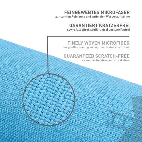 NIGRIN Mikrofaser-Tuch Felge, streifenfreie Reinigung der Felge, löst effizient Schmutz, besonders saugstark und garantiert fusselfrei, Auto Microfasertuch Autopflege, 40x40 cm