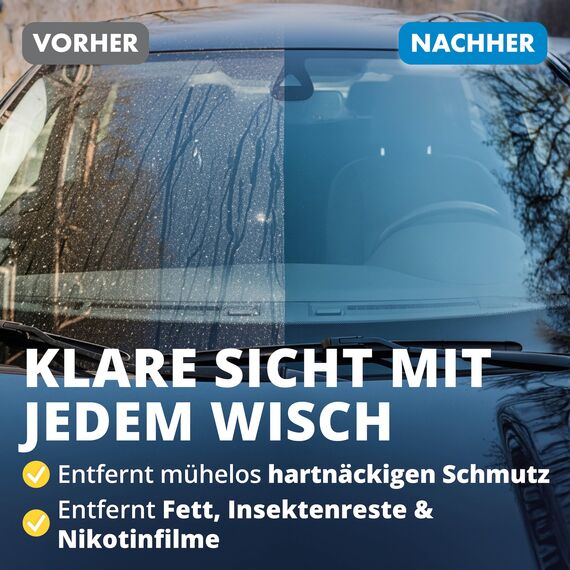LICARGO® Scheiben Set Pads - 2X Glas & Scheiben Pads + Glasreiniger (750ml) - für streifenfreie Scheiben - kraftvoller Auto Scheibenreiniger innen und außen
