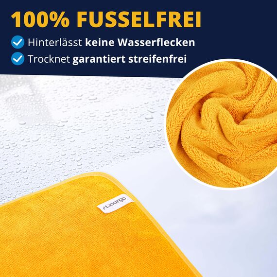 LICARGO® Auto Trockentuch XXL 90x60cm - super saugstark, schonend weich & fusselfrei - extra großes Mikrofasertuch Tuch zum Trocknen, Auto Handtuch - Premium Trockentuch groß 90x60cm