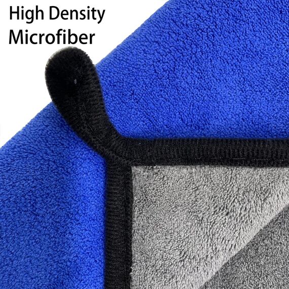 VAIYNWOM 2er Set Mikrofasertücher Autopflege, 60x40cm Microfasertücher 800GSM Super Weich Trockentücher Mikrofaser Handtuch zum Autoreinigung, Trocknen und Polieren, Blau