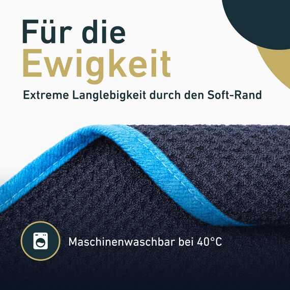Aurum-Performance® Saugstarkes Waffeltuch für Autoscheiben und Fenstertuch - 100% Fusselfrei und absolut streifenfreie Scheibenreinigung (3er Set, 40x30cm)