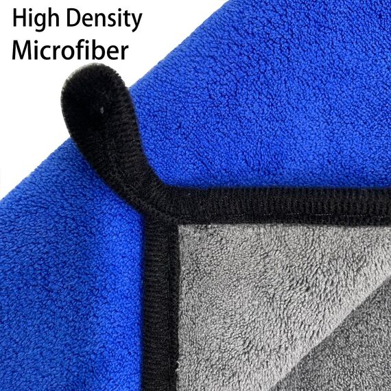 VAIYNWOM 3er Mikrofasertücher & 2 Stück Waschhandschuh Autopflege Set, Microfasertücher 600GSM Super Weich Trockentücher Mikrofaser Handtuch zum Autoreinigung, Trocknen und Polierenlau