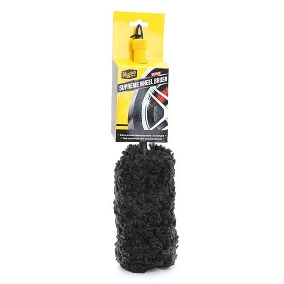 Meguiar's Supreme Wheel Brush Medium - Felgenbürste - Sichere Felgenreinigung, Dichter Mikrofaserflor, Abgewinkelter Schaft, X1902EU
