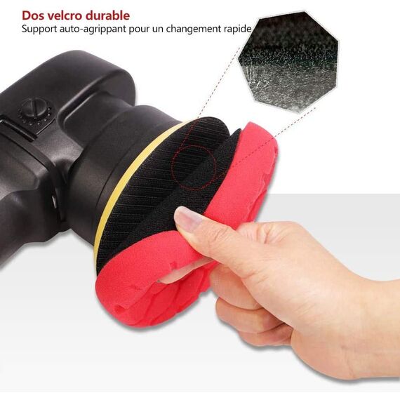 SPTA 150mm Polierpad Hex-Logic Wachs Schwämme Auto Polierschwamm Polieren Pad Polierschaum Set für Exzenter Poliermaschine Schleifmaschine, Schwarz, Gelb, Orange, Gelb