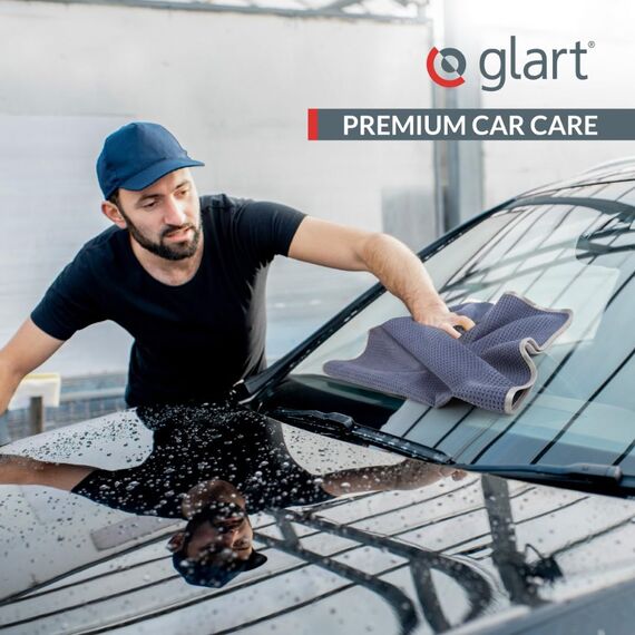 Glart 47TG Mikrofasertücher 2er-Set – XXL Auto Trockentücher 70×40 cm für Fahrzeugtrocknung – saugstark, fusselfrei, kratzfrei – Lack schonend trocknen nach der Handwäsche – Deutsche Qualitätsmarke