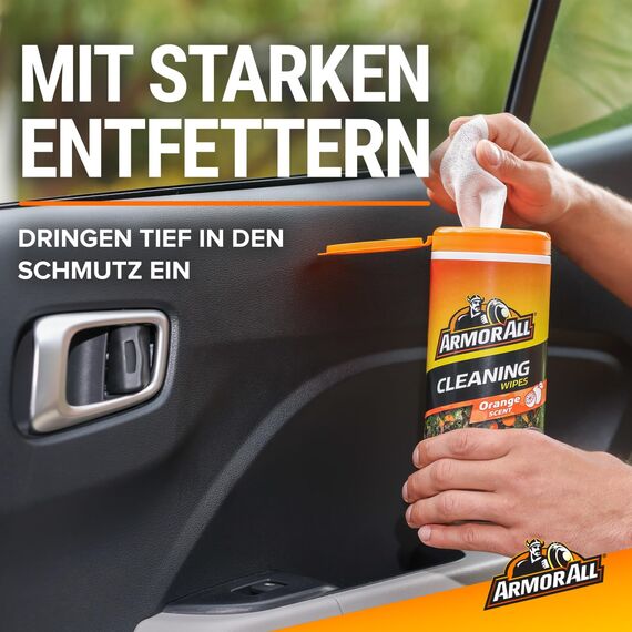 ARMOR ALL Reinigungstücher m. Orangenöl 30 Stk. GAA45030GE, seidenmatt, für Auto und Haushalt