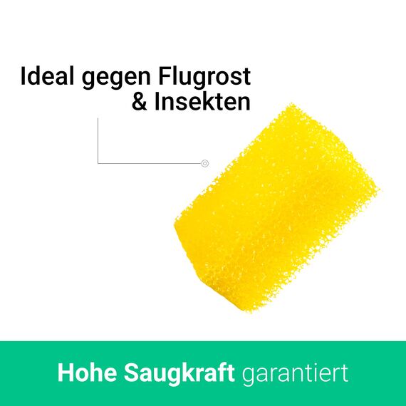 Emma Grün® Insektenschwamm Auto Reinigungsschwamm Set [3X Autoschwamm] - Saugstark & Effektiv - Autoschwamm lackschonend - Handpolierschwamm Auto - Auto Schwamm Außen - Autowaschschwamm - Putzschwamm