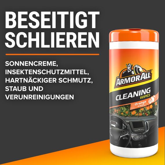ARMOR ALL Reinigungstücher m. Orangenöl 30 Stk. GAA45030GE, seidenmatt, für Auto und Haushalt