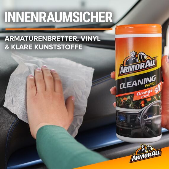 ARMOR ALL Reinigungstücher m. Orangenöl 30 Stk. GAA45030GE, seidenmatt, für Auto und Haushalt