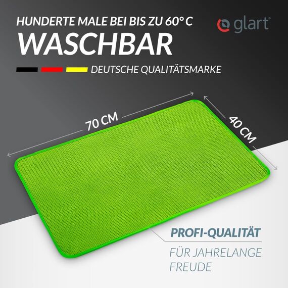 Glart 47TG Mikrofasertücher 2er-Set – XXL Auto Trockentücher 70×40 cm für Fahrzeugtrocknung – saugstark, fusselfrei, kratzfrei – Lack schonend trocknen nach der Handwäsche – Deutsche Qualitätsmarke