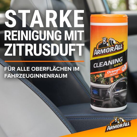 ARMOR ALL Reinigungstücher m. Orangenöl 30 Stk. GAA45030GE, seidenmatt, für Auto und Haushalt