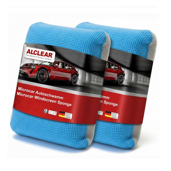 ALCLEAR 950014_2 Antibeschlagschwamm 2er Set 13x10x3,5 cm, Ultra-Mikrofaser Schwamm gegen Beschlagene Autoscheiben, für Windschutzscheibe, Seitenscheiben & Spiegel. Auto Innenraum trocken halten