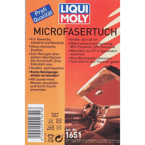 Liqui Moly Microfasertuch | 1 STK | Autopflege | Art.-Nr.: 1651 (Packung mit 2)