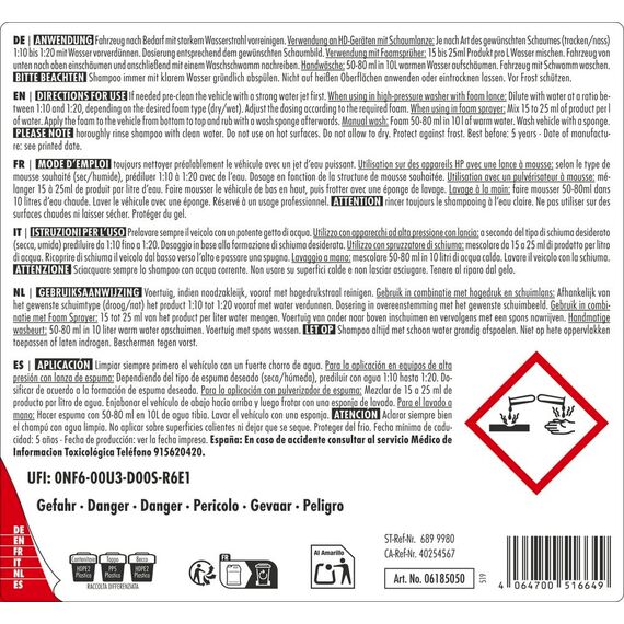 SONAX PROFILINE ActiFoam Energy (5 Liter) stark schmutzlösendes SnowFoam Schaumshampoo mit toller Schaumentwicklung für die Fahrzeugwäsche | Art-Nr. 06185050