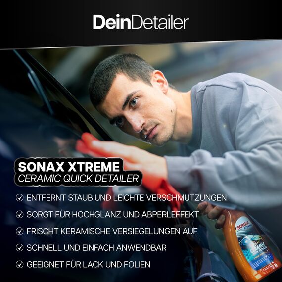 Felgenreinigung & Versiegelung Set | Sonax Felgenbeast Felgenreiniger 500ml Sonderedition + Sonax Xtreme Ceramic Quick Detailer 140ml + Felgenpinsel + Waschhandschuh