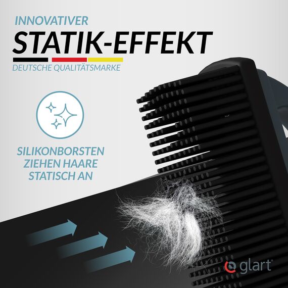 Glart 45THB Premium Hundebürste Tierhaarbürste, entfernt Tierhaare und Schmutz von allen Auto Sitzen, Polstern, Teppichen, Anthrazit/schwarz