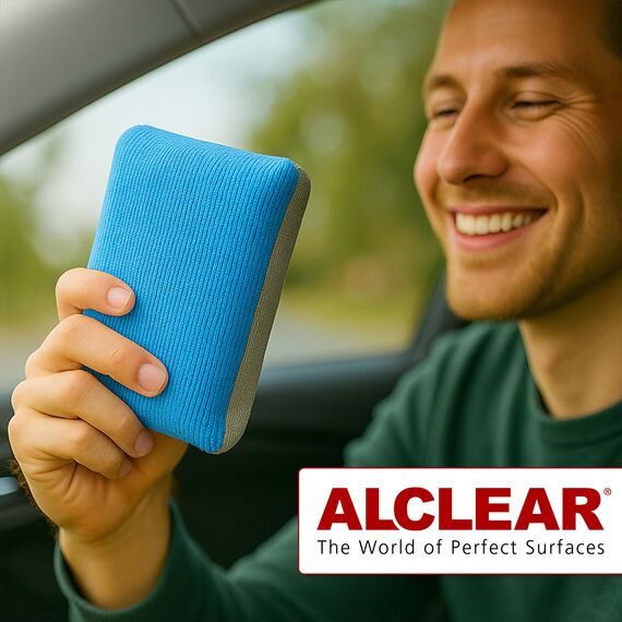 ALCLEAR 950014_2 Antibeschlagschwamm 2er Set 13x10x3,5 cm, Ultra-Mikrofaser Schwamm gegen Beschlagene Autoscheiben, für Windschutzscheibe, Seitenscheiben & Spiegel. Auto Innenraum trocken halten