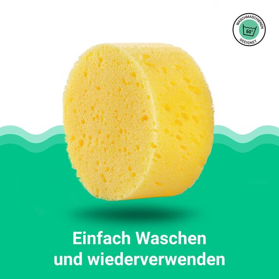 Emma Grün® Universell Schwamm 8er Set [5X Pflegeschwamm Weich + 3X Putzschwamm Rau] - Saugstark & Effektiv - Autoschwamm lackschonend - Handpolierschwamm Auto - Insektenschwamm Auto Reinigungsschwamm
