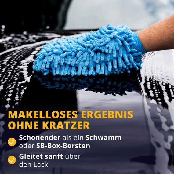 LICARGO Zottel-Waschhandschuh Auto - extrem weiche & saugstarke Mikrofaser - entfernt hartnäckigen Schmutz mühelos - Mikrofaser Auto Waschhandschuh, Autoschwamm Außen, Zottelhandschuh
