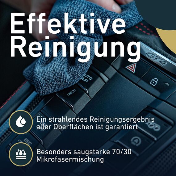 Aurum-Performance® 12er Set Auto Mikrofasertücher 400GSM - Autopflege Poliertuch fusselfrei & Extreme Saugkraft - Allround KFZ Microfasertuch lackschonend