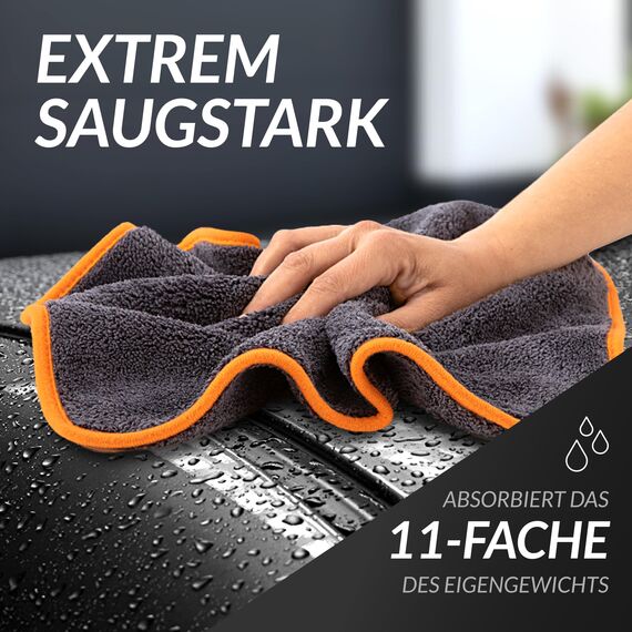 Glart 443TPO4 Mikrofasertücher 12er Set – 600 GSM – 40x40 cm – Flauschige Auto Poliertücher für Trocknung & Pflege – Ultraweich, fusselfrei & saugstark – Für Autopflege, Motorrad, Boot & Haushalt