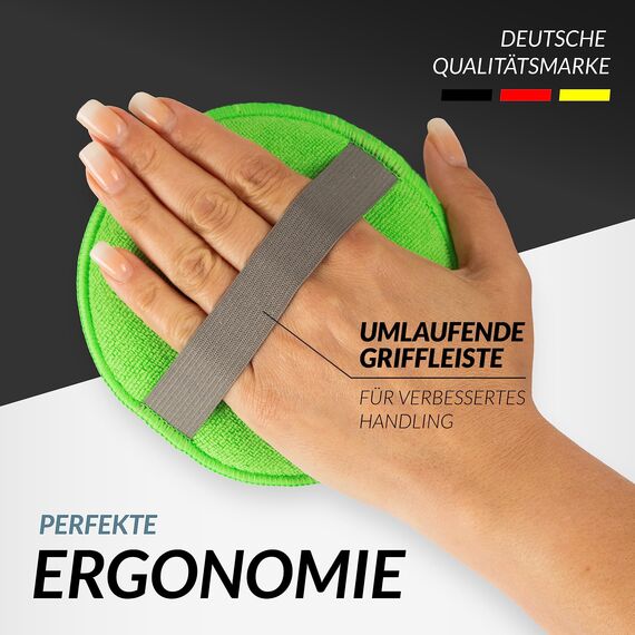 ✅ Glart 43PP Mikrofaser Auto Handpolierschwamm 3er Set, 130x25 mm, Wax Applikator Pad für Wachse, Polituren, Lackreiniger, Autopolitur, Lackversiegelung, statt Poliermaschine mit Polierschwamm