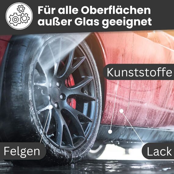 IVALITY Autoshampoo mit Abperleffekt 500ml – 2-in-1 Ceramic Shampoo und keramik Versiegelung mit SiO₂ – pH-neutrales Auto shampoo Konzentrat für Lack, Felgen und Glas – Kirschduft