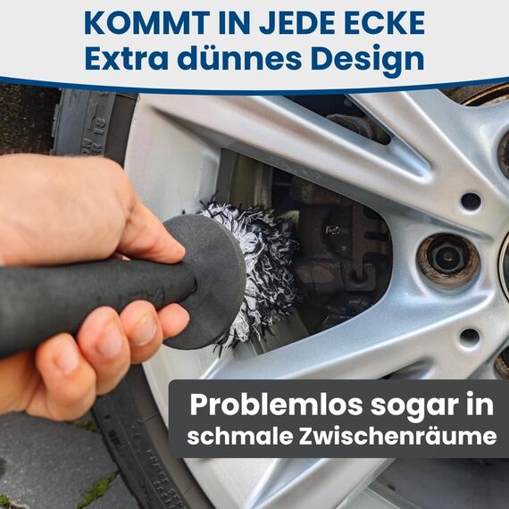 Ivality® Mikrofaser Felgenbürste Ultra dünn- Standard 36 cm - Für eine schonende Reinigung - Ideal für hochwertige Felgen – Felgenreiniger Microfaser Felgenbürste Alufelgen Auto Felgen Bürste