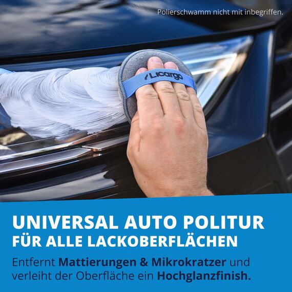LICARGO Universal Polierpaste (150ml) - Premium Politur für Acrylglas, Epoxidharz, Lack, Gelcoat gfk, Chrom & Kunststoff - Polierpaste Auto entfernt Mikro Kratzer & schützt für spiegelnden Glanz