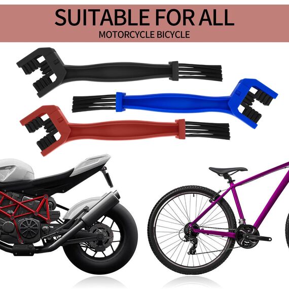 6 Stück FahrradKetten Motorradketten Reinigungsbürste Kit, Kettenreiniger Saubere Bürste， Kettenbürste, Kettenreinigungsbürste für Mountainbike Fahrrad Motorrad