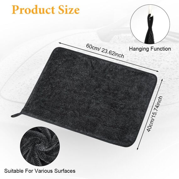 URAQT Shiny Trockentuch, 2 Stück Fast Dry Trockentuch für Die Dusche Auto Trockentuc Mikrofasertücher Shiny Bath Extrem Saugfähig Duschkabinen Tuch für Duschkabinen Auto Und Motorrad Pflege 60x40cm
