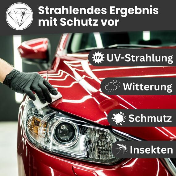IVALITY Autoshampoo mit Abperleffekt 500ml – 2-in-1 Ceramic Shampoo und keramik Versiegelung mit SiO₂ – pH-neutrales Auto shampoo Konzentrat für Lack, Felgen und Glas – Kirschduft